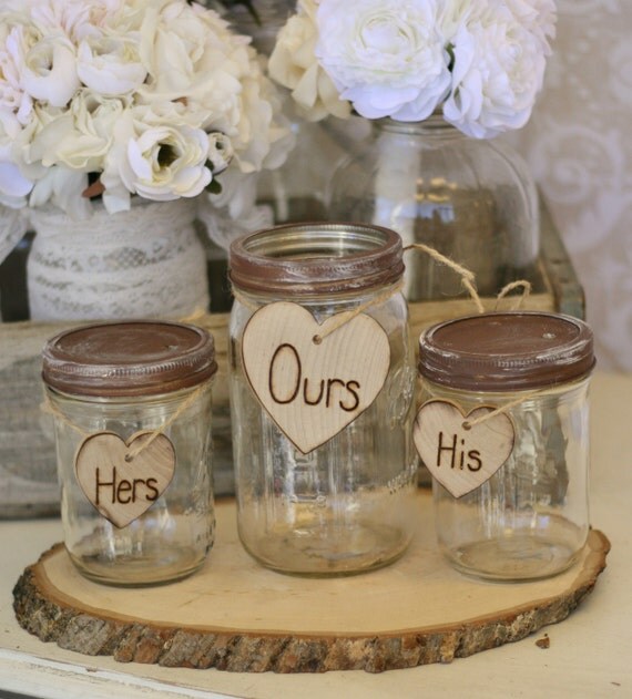 Wedding Sand Ceremony Set Jars Rustic Chic Decor (item E10259) by braggingbags