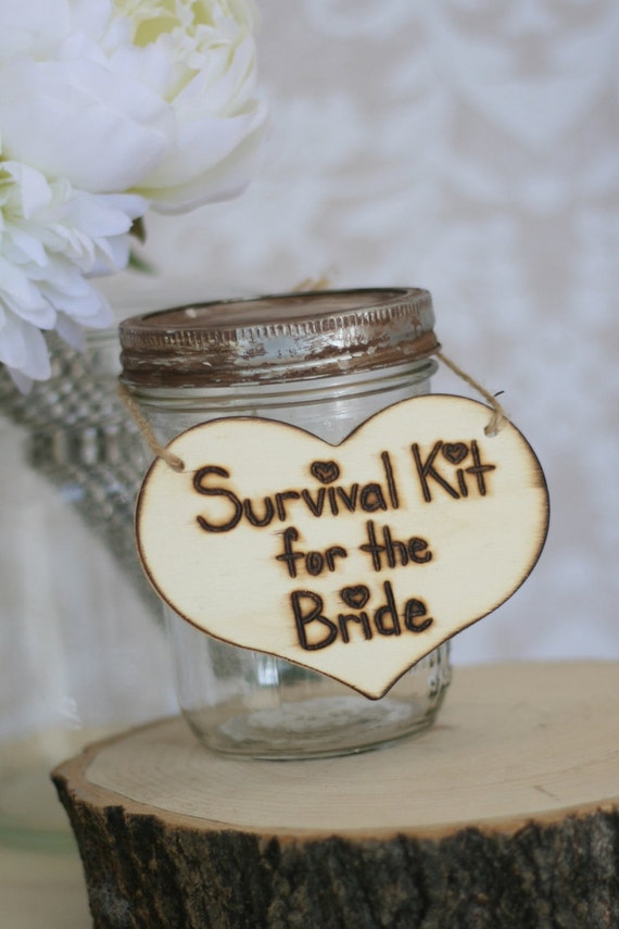 Items similar to Bridal Shower Gift Survival Kit For The Bride Rustic