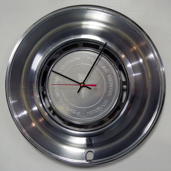 1975 1976 Pontiac Firebird Hubcap Clock LeMans Wall by StarlingInk