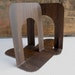 Vintage Faux Bois Industrial Metal Bookends Office Supply
