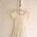 reserved . lace crochet dress antique white / gold sequin 60s