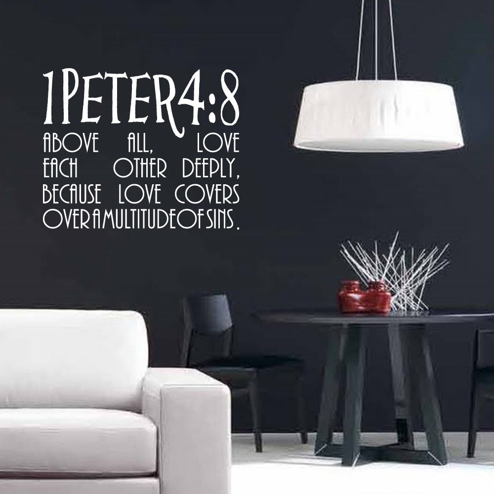 Bible Verse 1Peter48 Lettering Vinyl Wall Decals