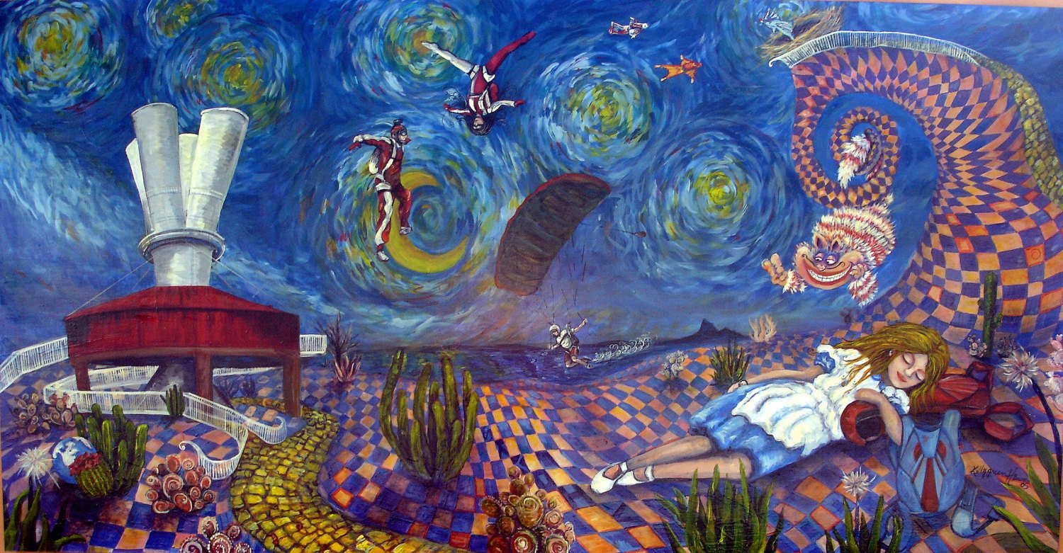 Skydiving Art Print Large Alice Dreams of Skydive Arizona SALE