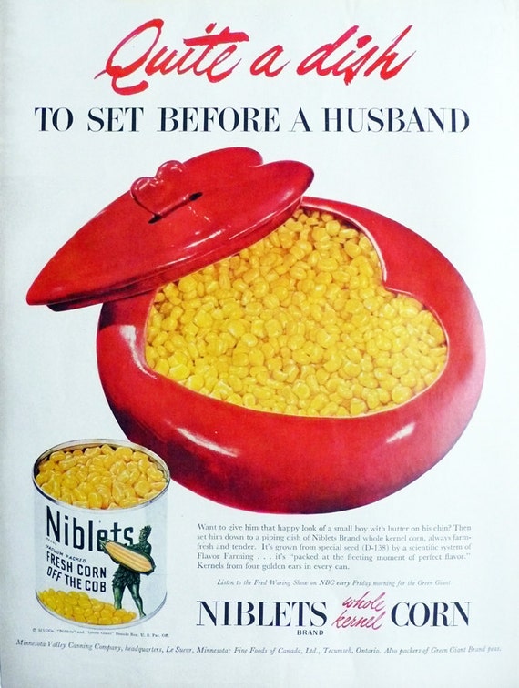 Vintage ad Niblets Corn 1949 canned Green by ArcaniumAntiques