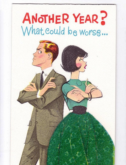 1965 Anniversary  Card vintage  mixed message passive aggressive