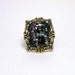 BIG Black Confetti Lucite Ring OOAK