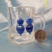 Stacked Denim Striped Glass Heart Earrings