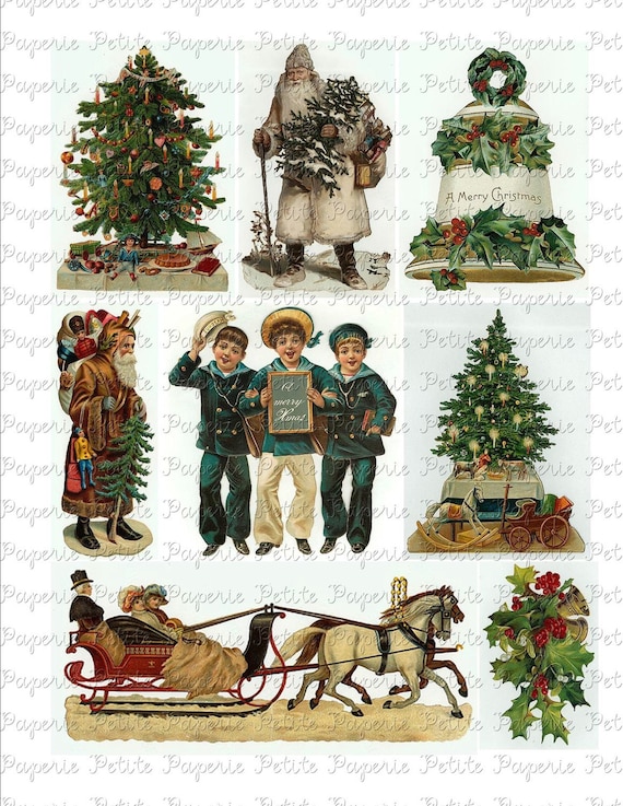 Victorian Christmas Digital Download Collage Sheet B