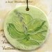 MOM'S FAVORITE HOSTA handmade ceramic watercolor hanging ornament original perennial garden lover's gift