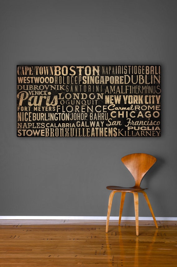 Custom MADE To ORDER Typographic Wall Art Gallery Wrapped
