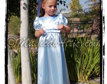 Custom Halloween WENDY Darling of Peter Pan Blue Girls Costume Dress in Standard Child Size 8