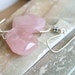 Rose quartz earrings, pink earrings, sterling silver earrings, pink jewelry