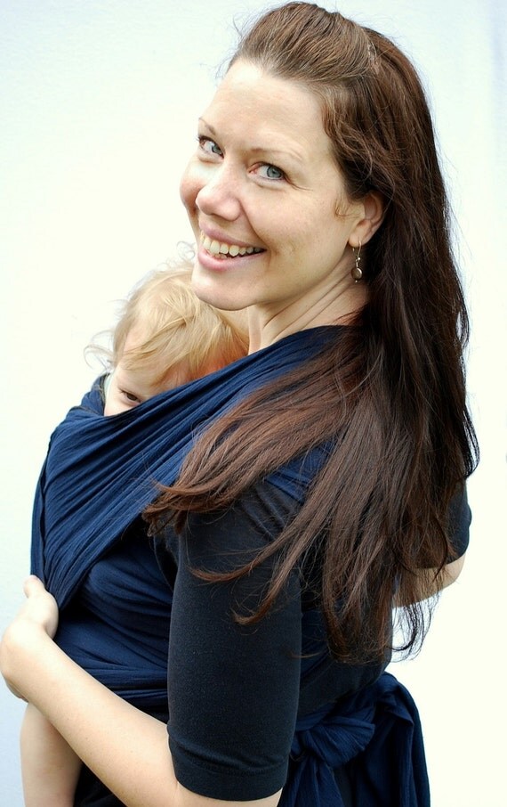 Baby Carrier Wrap Indigo Blue Woven Cotton Gauze BabyEtte