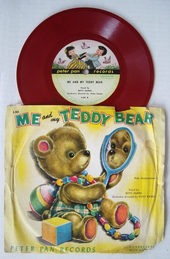 Me and My Teddy Bear 78 Record Red Vinyl Peter Pan Records