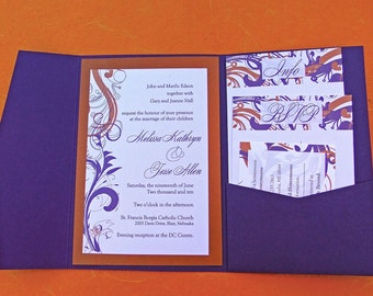 Purple And Orange Wedding Invitations 9