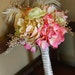 Ostrich Feather Wedding Bouquet - Pink, Peach and Green
