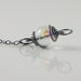 Clear Czech Glass Necklace, Clear Necklace, Convertible Pendant Necklace, Aurora Borealis, Dark Silver Necklace