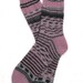 Ladies Womens Socks - Superwash Wool - Hand Knit - Pink Rose Spiral Stripes