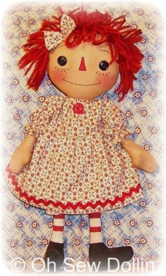 doll raggedy ann pattern rag patterns sewing pdf instant dolls printable digital andy anne sew clothes fabric primitive visitar soft