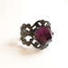 Dark Purple Adjustable Ring Dark Silver Ring Purple Jewelry Victorian Style Gunmetal