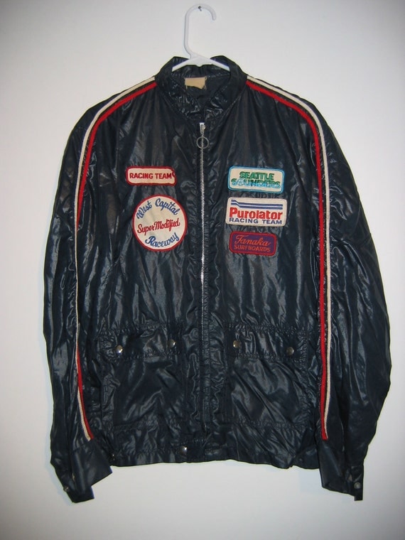 Men's Racing Jacket with Patches. Purolator Tanaka by thegroove