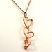 3 Hearts Mother's Necklace - copper - heavy weight