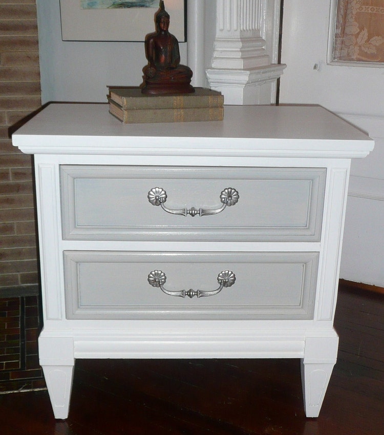 Bedside Table California Modern Customize Vintage by poppycottage