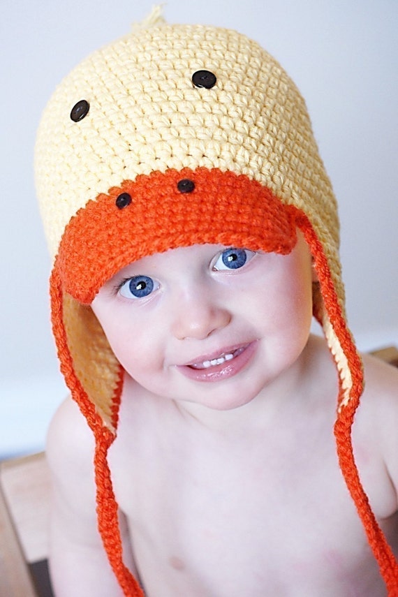 Just Ducky Earflap Hat Crochet Pattern *Instant Download* (Permission to sell all finished - il_570xN.189171728