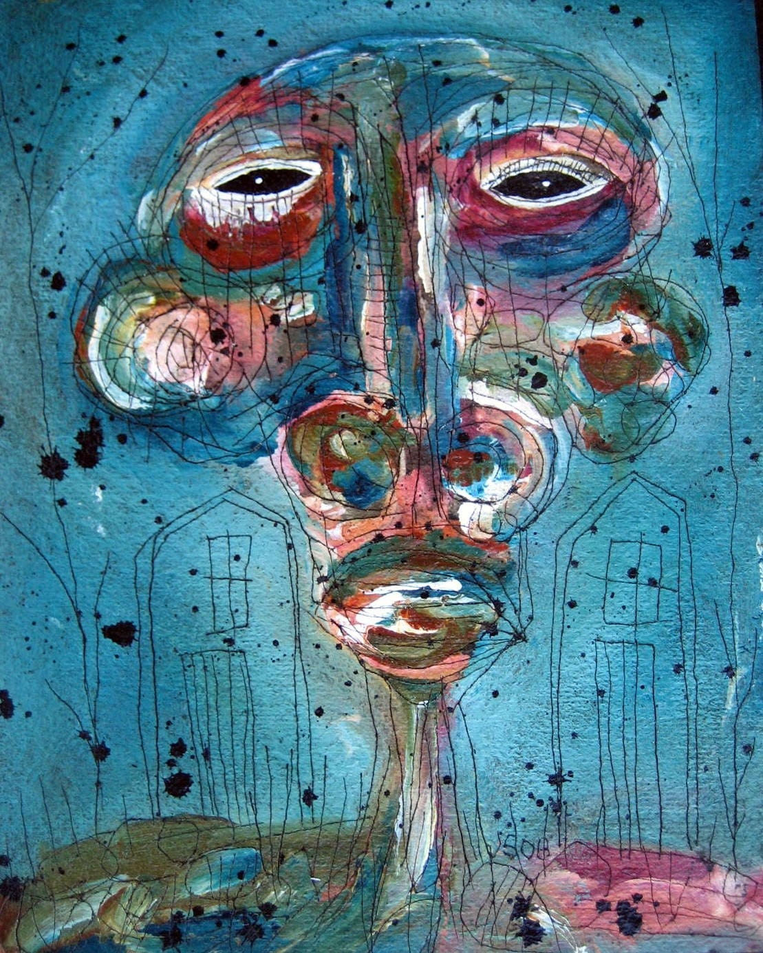 Original Art Abstract Tar Paper Painting by Julie Steiner