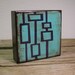 Retro Atomic Abstract Art Block Painting--Purple and Blue--MatchBlox--1364
