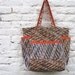 Tote Bag - Tribal Weaver Upcycled Large Shopper - Cotton Expresso Brown and Cream Batik Print Weekender / Diaper Bag / Travel - Eco Fashion