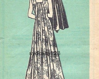 Vintage 1978 Princess Seamed Evening Gown Pattern Long Back Panel...Square Neck and Back 1970s Mail Order 9446 Bust 40 UNCUT