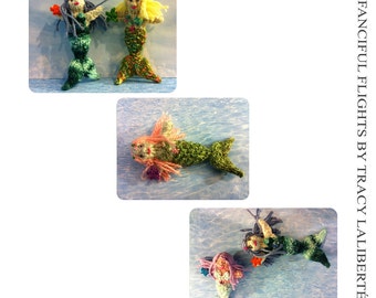 Mermaid Doll, Mermaid Toy, Doll Knitting Pattern, Mermaid Amigurumi Pattern, Knitted Mermaid Toy Doll Pattern - Instant PDF digital download