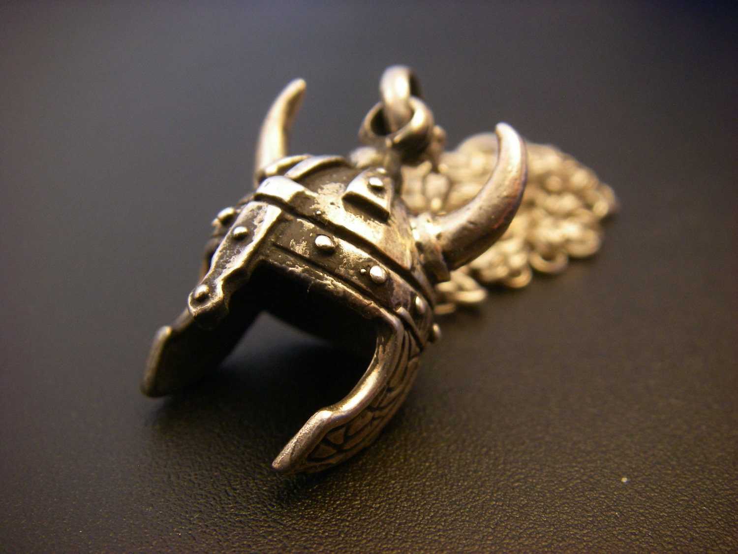 Sterling Silver Viking Helmet Pendant