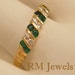 Fabulous Emerald & Diamond Band 14Kt Gold - Estate
