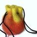 Felted Drawstring Bag Multi-Colored Yellow and Orange