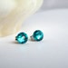 Teal Swarovski Stud Earrings, Blue Zircon Rhinestone Post Earrings, Blue Green Post Earrings, Bridesmaid Earrings, Wedding Earrings