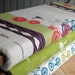Organic Bike Cruisers - Half Yard - Avalon by Jay-Cyn for Birch Fabrics - Cherry Lime Blue Grey