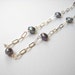Peacock Pearl Necklace - Sterling Silver Station Necklace Gray Pearls Beadwork Necklace
