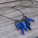 FATHER SKY - Blue Lapiz Lazuli Cluster of 7 stones, Fringe Necklace, Stone Temples Collection