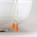 carnelian marquise line earrings . kumquat