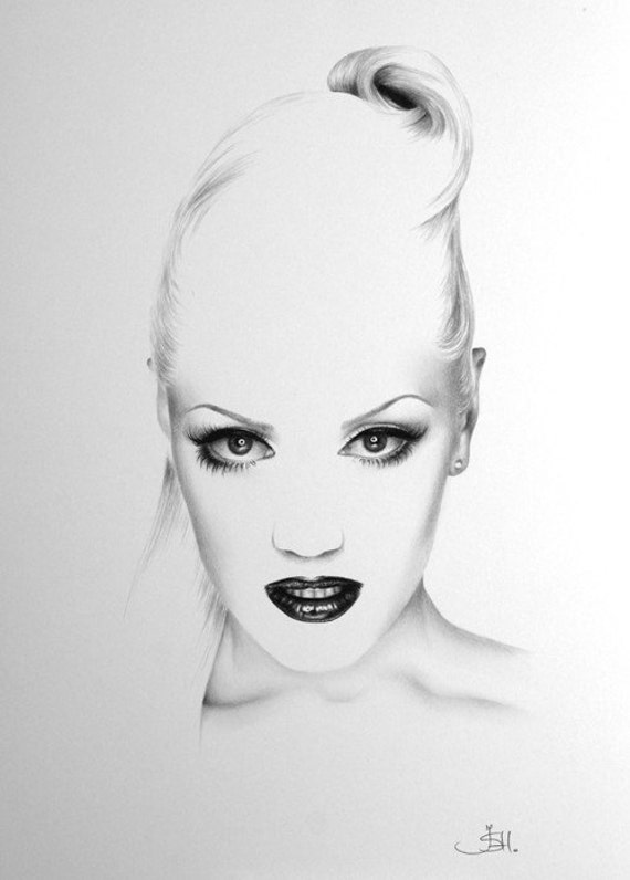 Gwen Stefani No Doubt Minimalism Pencil Drawing Fine Art