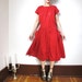 80s Gauze Asymmetrical Pocket House Dress (M/L)