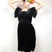 S A L E Black Velvet Embroidered Babydoll Dress (Xs/S)