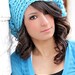 Bright Blue Slouchy Hat LAST ONE Womens Hat Trendy Teen Hat Chunky Beanie Crochet Hat Tween Hat Knit Hat Crochet Teen Girls Cute Hat