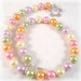 Childrens Jewelry Pastel Necklace Pink Purple Green Orange Yellow