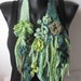Scarf Scarflette in Shades of green Scarf necklace