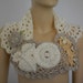 Lace Scarf Capelet - White Scarf - Crochet Scarf- Fall Wedding - Fall Fashion - holiday accessories
