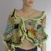 Clover Field / FREEFORM Crochet Shawl / Cotton Linen Viscose Capelet