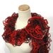 Valentines Day Red Ruffle Hand Knit Scarf